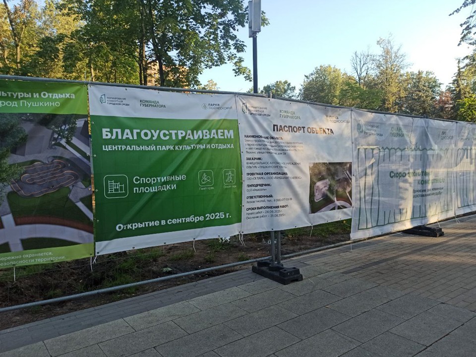 В центральном парке Пушкино стартовали работы по строительству нового скейт-парка и памп-трека